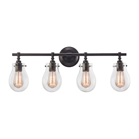 ELK LIGHTING Jaelyn 4-Light Vanity Lamp in Oil Rubbed Bronze with Clear Glass 31933/4